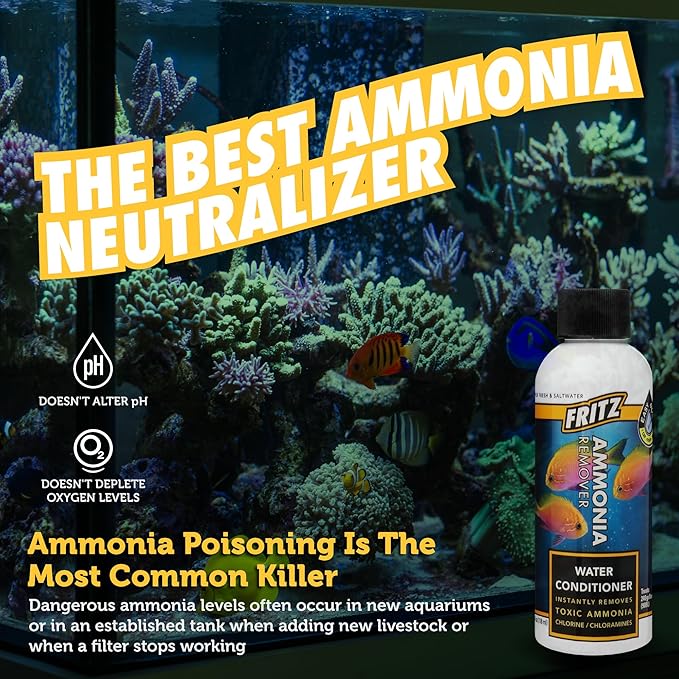 Fritz Aquatics ACCR Water Conditioner Instantly Removes Toxic Ammonia/Chlorine & Chloramines for Fresh & Salt Water Aquariums (4-Ounce)