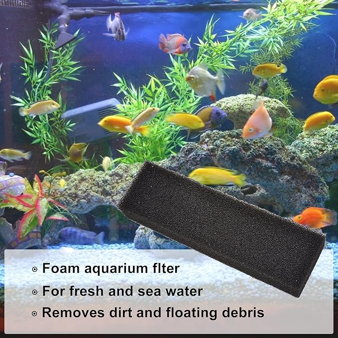 HQRP 2-Pack Mechanical Foam Aquarium Filter Compatible with Coralife Biocube 29, BioCube 14, Biocube 32 Sump Modification