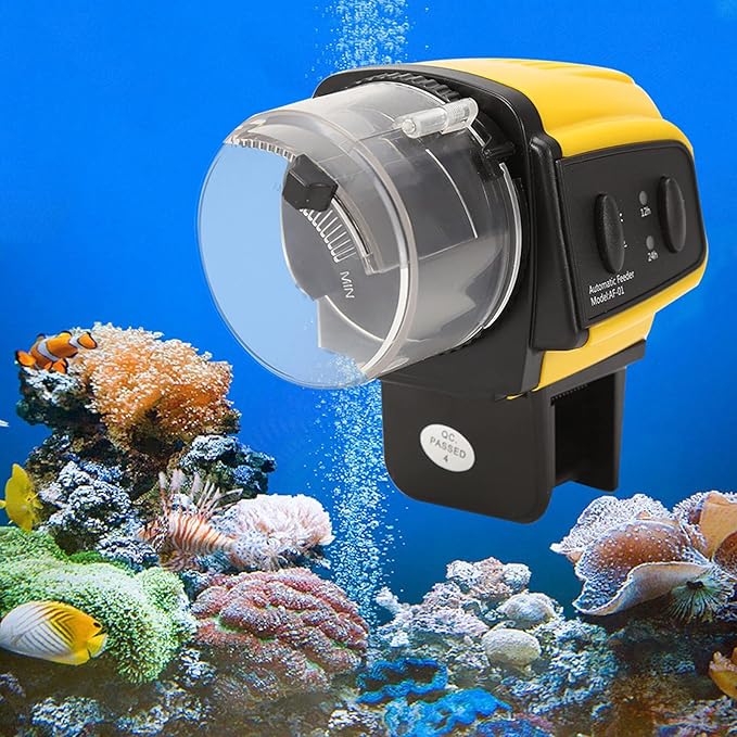 Gavigain Fish Feeder,Digital Automatic Electrical Plastic Fish Feeder Timer Home Aquarium Tanks Food Feeding Hot