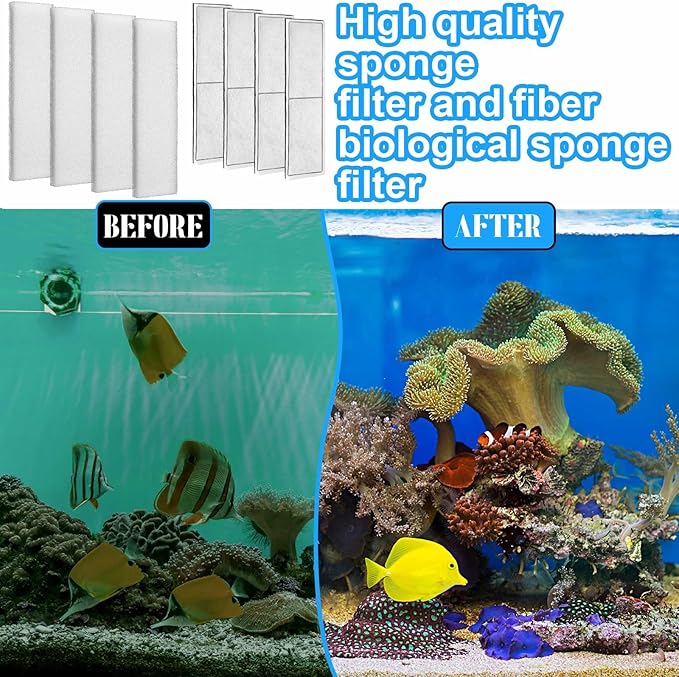Threlaco 15 Pcs Underwater Filter Media Compatible with Fluval U4, Including 4 Biological Foam Mat, 4 Poly/Carbon, 500g Bio-Ring, 4 Mesh Bags, 2 Grease, Maintenance & Replacement Filter Media Kit