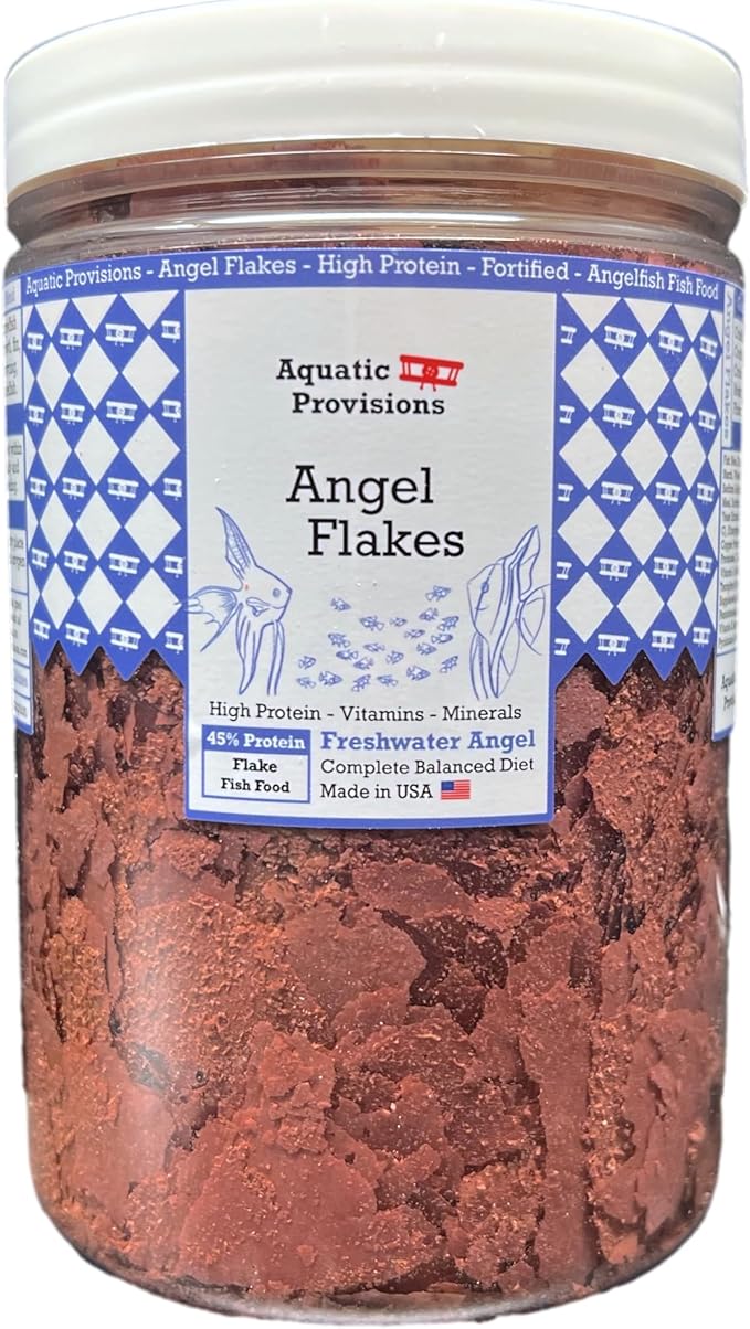 Aquatic Provisions Angel Flakes Fish Food 3.5 oz, for Freshwater Angelfish