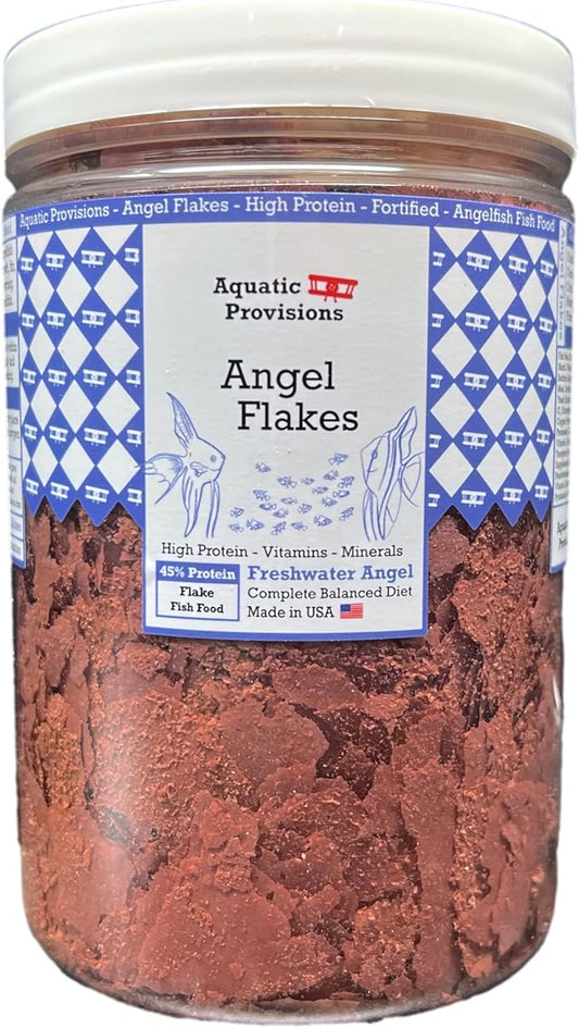 Aquatic Provisions Angel Flakes Fish Food 3.5 oz, for Freshwater Angelfish
