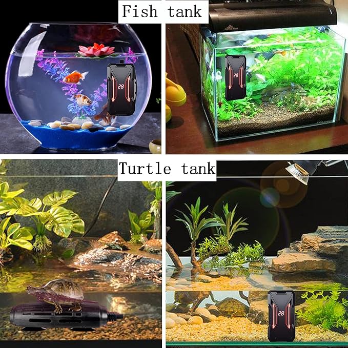 Aquarium Heater 200W Fish Tank Submersible Heater Turtle Heat Rod with Temperature Display External Temperature Controller for Betta Frogs Newts Turtles (200W with LED Display)