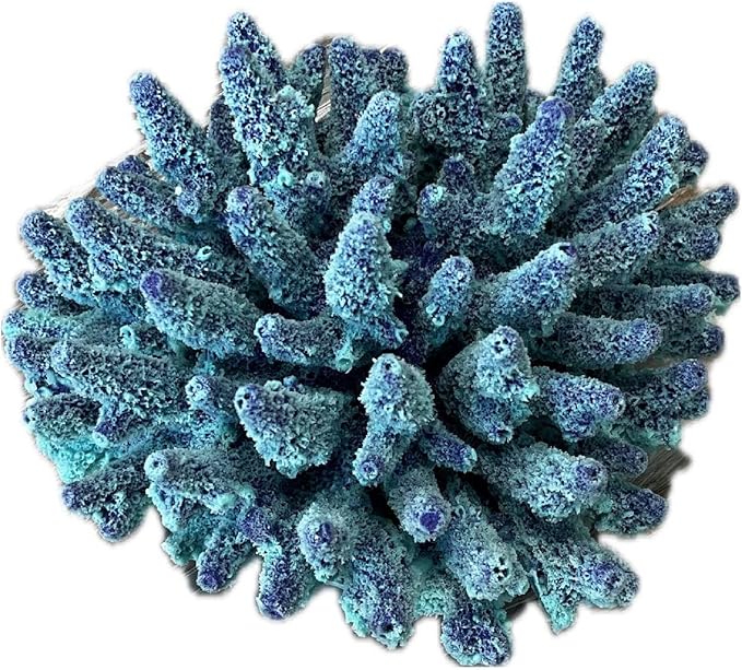 Medium Acropora Gemmifera – Artificial Coral for Fish Tank & Aquarium Decor – #101 (Aqua/Purple)