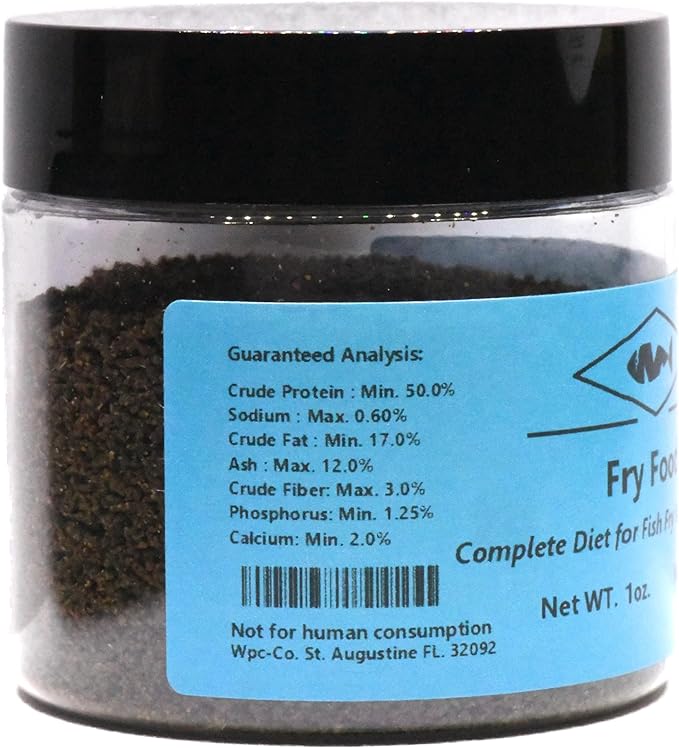 Wpc-Co. Fish Fry Food - High Protein Powder for Live Baby Tropical Fish - Powdered Feed for Herbivore and Carnivore Newborn Fish - Calcium-Rich Formula for Aquarium Snails and Live Shrimp