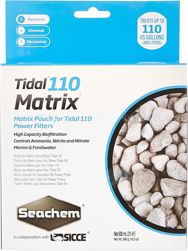 Seachem Matrix High Capacity Biofilter - Marine and Freshwater Tidal Filtration,White