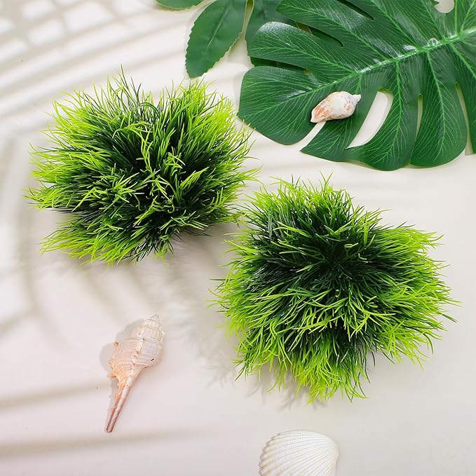 2PCS Large Guppy Grass for Tank Decorations, 6 Inch Artificial Aquarium Plants Decorations for Fish Tank, Green Fish Tanks Plants Ornament