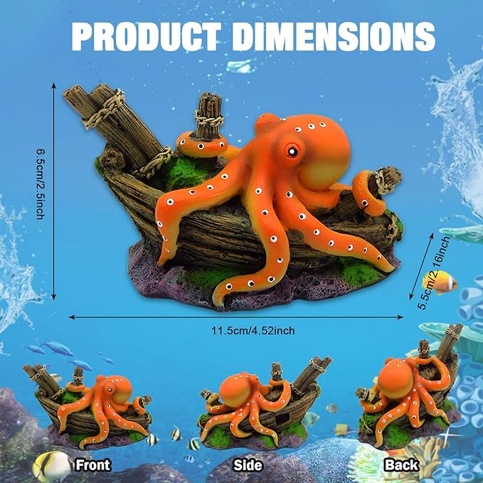 Octopus Decor, Small Octopus Fish Tank Decorations, Aquarium Decorations Ideal Gift for Love Fish Farming
