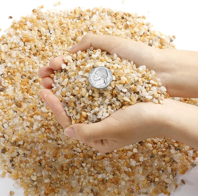 1/8 inch-1/5 inch Coarse Silica Sand Stones, Boniosz 5lb Succulent and Cactus Bonsai Rocks Small Decorative Pebbles for Terrariums, Fairy Gardening, Top Dressing, and Houseplants