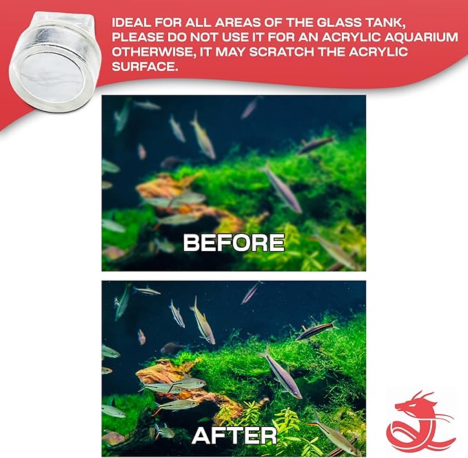 Chihiros Magnetic Aquarium Cleaner for 6-8mm Tank - Non-Slip and Scratch-Free Aquarium Magnetic Glass Cleaner - Floating Magnetic Fish Tank Cleaner - Aquarium Cleaning Tools - Mini