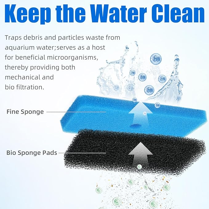 AQUANEAT Replacement Pond Filter Pads Compatible with TotalPond 52231 and 52229 Pond Filter Box Sponge Filter Media Pad for Outdoor Koi Fish (4pcs)