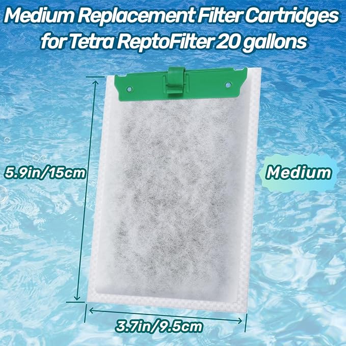 Aquarium Filter Cartridge Compatible with Tetra Whisper Bio-Bag Power Filters, Replacement Filter Cartridges for Tetra ReptoFilter Cartridges Aquariums (6 Packs, Medium)