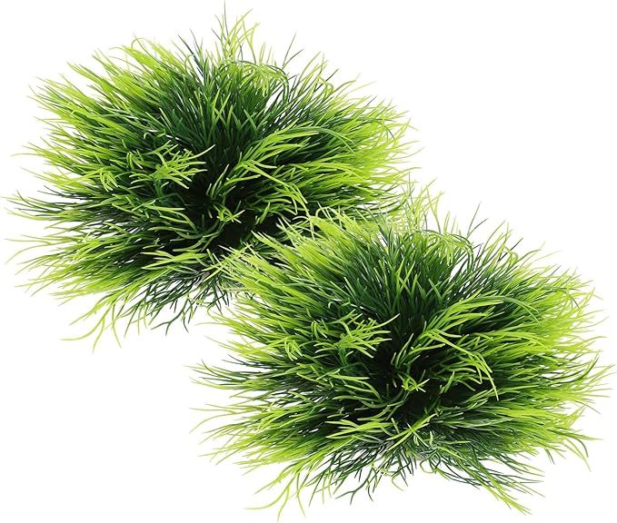 2PCS Large Guppy Grass for Tank Decorations, 6 Inch Artificial Aquarium Plants Decorations for Fish Tank, Green Fish Tanks Plants Ornament