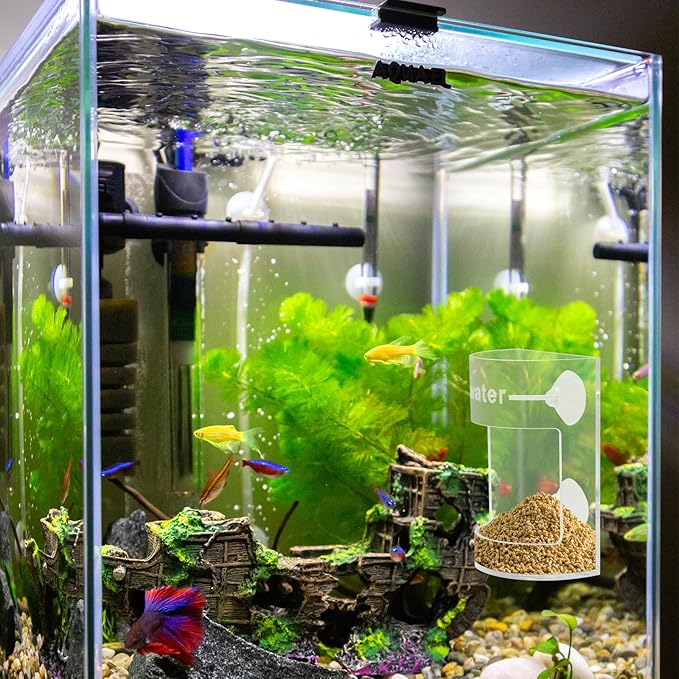 Round Fish Tank Feed Tray with Scale and Suction Cup, Feeding Tube Supplies, Tank Divider Supplies, Breeder Box for Aquarium, Round Aquariums & Fish Bowls Accessories