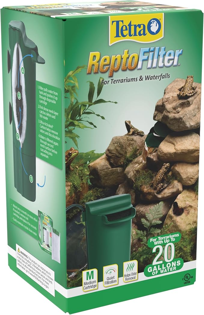 Tetra ReptoFilter, Terrarium Filtration, Keeps Water Clear