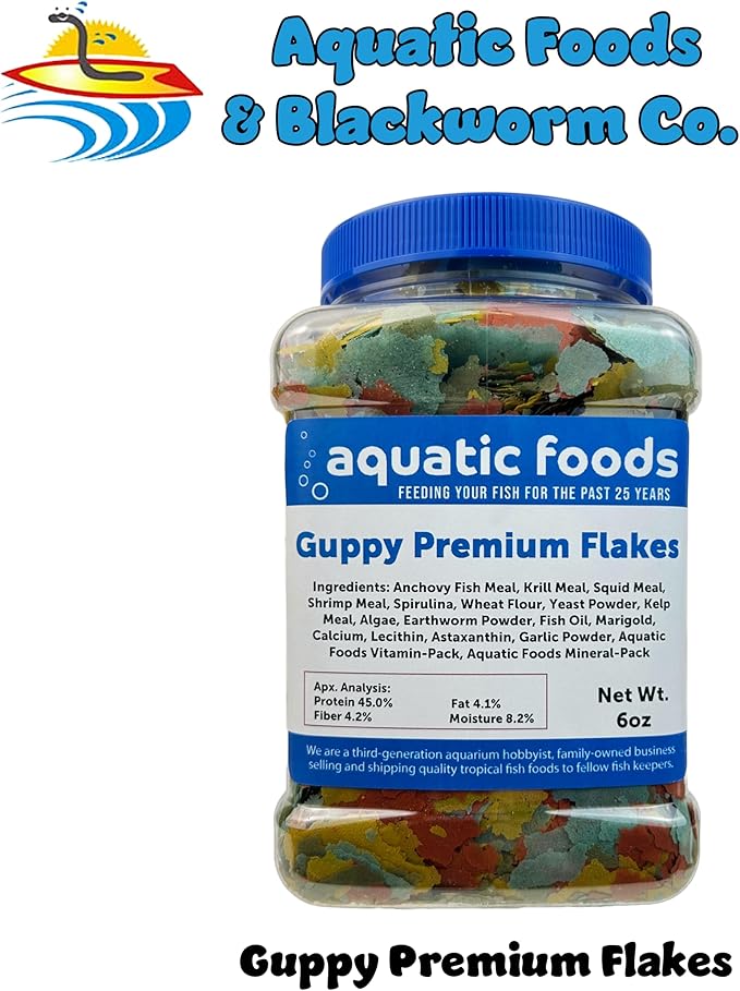 Premium Guppy and Endler Flake Food Also for Tetras, Zebras, All Nano and Micro Fish Also Pellet Mix, Wafer Mix Included…6oz