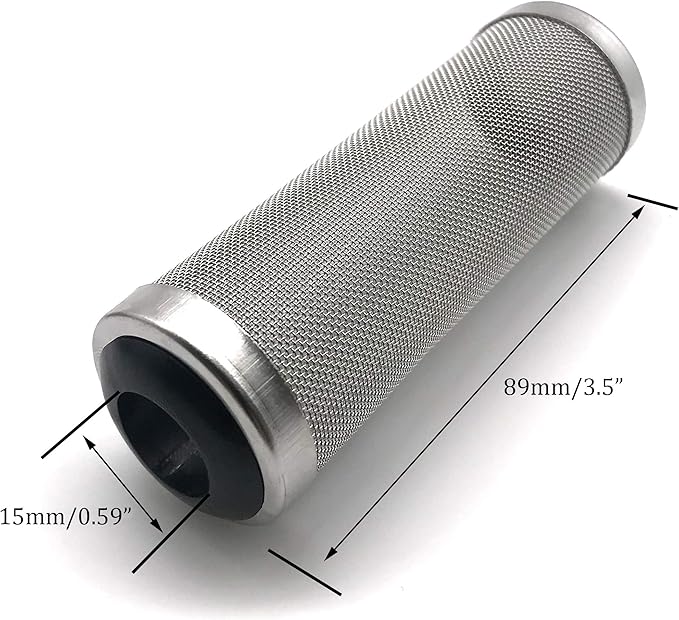 NACX 2Pcs Aquarium Fish/Shrimp Mesh Net Filter Guard，Fish Tank Intake Strainer Pre-Filter Cover Stainless Steel (15mm ID)