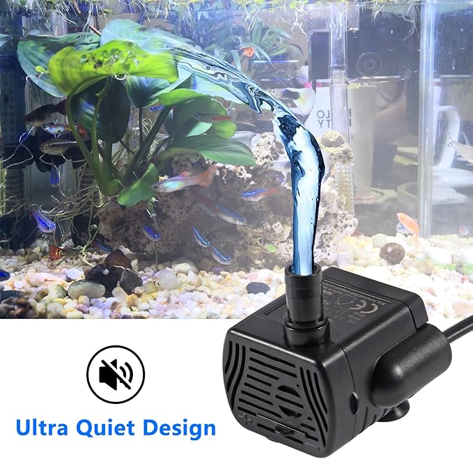 2Pcs DC5.5V-12V Mini Submersible Water Pump 1W-3W Small Fountain Pump for Aquarium Fish Tank Fountain Hydroponics Water Feature, Indoor Fountains