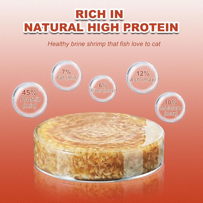 Instant Brine Shrimp Fish Food - High Protein Non-Living Adult Shrimp Liquid for Bettas, Goldfish, Cichlids - Color Enhancer (12.7oz)