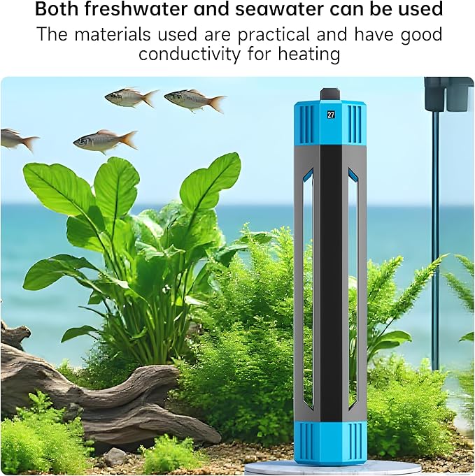 25W/50W/100W/300W/500W Aquarium Heater for Freshwater and Saltwater Fish Tank, Adjustable Submersible Aquarium Heater for 70-80 Gallon Fish Tank (500W)