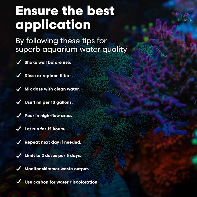 Brightwell Aquatics Clarifī-SW Marine Water Clarifier for Saltwater Aquariums Enhances Water Clarity by Removing Cloudiness with Protein Skimming and Mechanical Filtration Compatibility, 500 ml