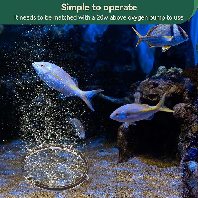 Cyrank Aquarium Air Diffuser, Round Air Bubble Diffuser Rings Round Bubble Stone Aquarium Aerator Bubble Stone Aquarium Air Stone Disc for Aquarium and Fish(25cm)