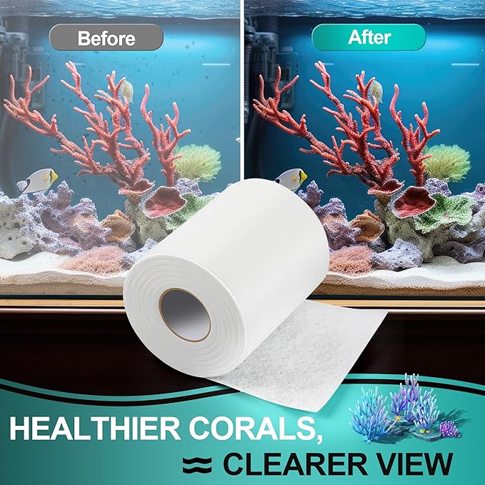 Dreyoo Replacement Fleece Roll Compatible with Reef 500, 92' Long x 4.45" High, High Efficiency Filtration for Reef Aquariums, Easy to Install and Use