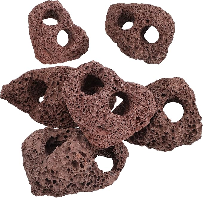 Yardwe Aquarium Rocks Volcanic Rocks 6Pcs Decorative Rocks Fish Tank Aquarium Landscape Ornaments (Random Color)