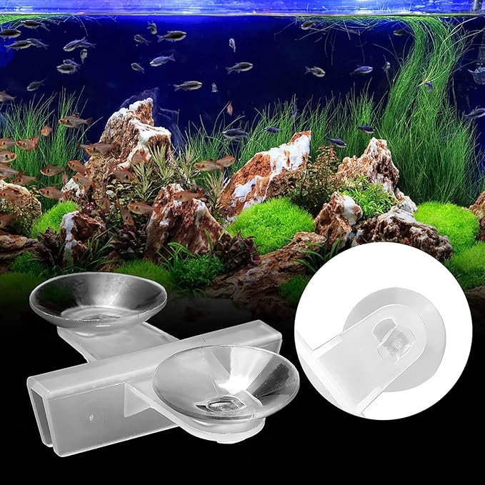 Tnfeeon 20PCS Plastic Fish Separator, Aquarium Breeding Suction Cup Glass Cover Separating Divider Support Clip Bracket