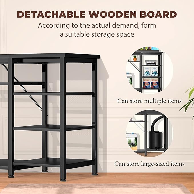 GRLEAF 20-40 Gallon Aquarium Stand: 800LB Capacity, Built-In Power Outlets, 3-Tier Shelves for Fish Tank Accessories Storage, Heavy-Duty Steel/Wood Hybrid for Fish & Reptile Tanks | Excludes Tank