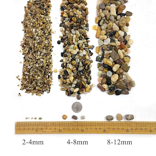 20LB Decorative River Rocks Gravel - 2/5" Mixed Color Gravel for Vase Filling, Flower Pot Paving. Gravel for Garden Decoration,Landscaping,Aquarium Aquascape Gravel, Fish Tanks Gravel(8-12MM)