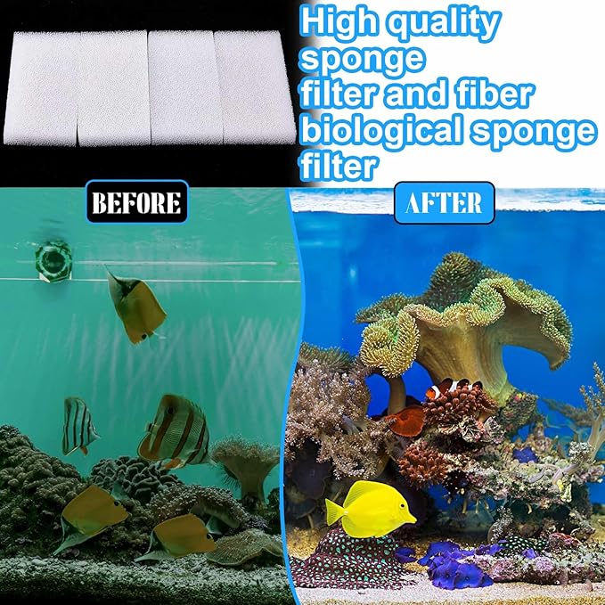 Nosiny 10 Pcs Filter Pad Compatible with Fluval U2 Underwater Sponge Aquarium Filter Media Replacement Accessories Compatible for Aquarium, Fish Tank