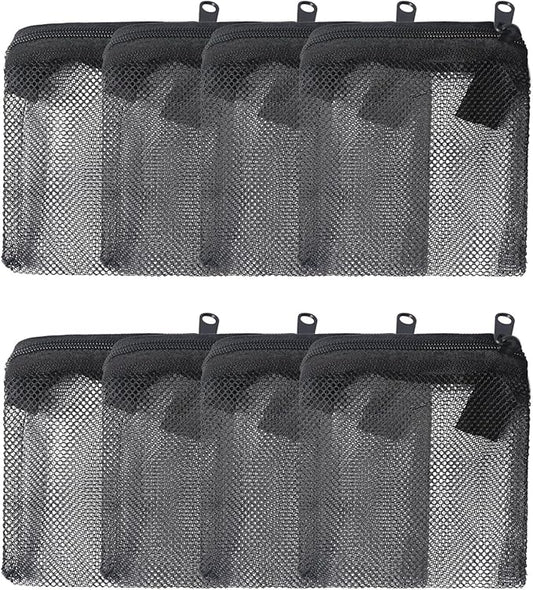 Pawfly 8 Pack Aquarium Filter Media Bags, Fish Tank Fine Mesh Bag with Plastic Zipper Aquarium Reusable Mesh Bag for Activated Carbon, Bio Filter Balls, Filter Stones (3" x 4")