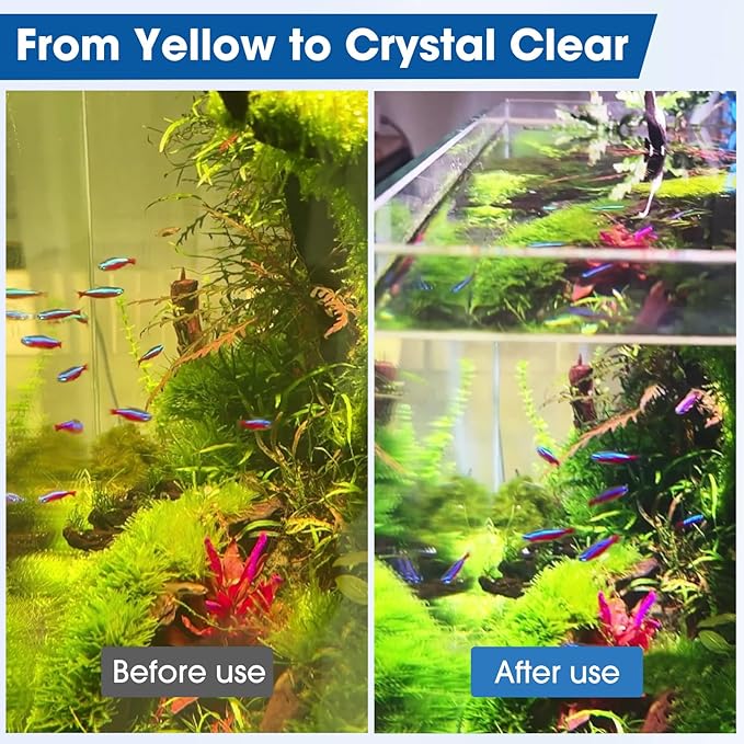 Jorewood Aquarium Filter Resin for Water Purification, 3 Bags x 200ml, Tannin Remover, Odor Eliminator for Crystal Clear Water