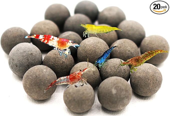 Awesome Industries Betta & Shrimp Tourmaline Mineral Balls Aquarium Water Conditioner Over 30 Elements Improves Water Quality, pH Balance, Health, Color & Breeding (20 Pack Regular)