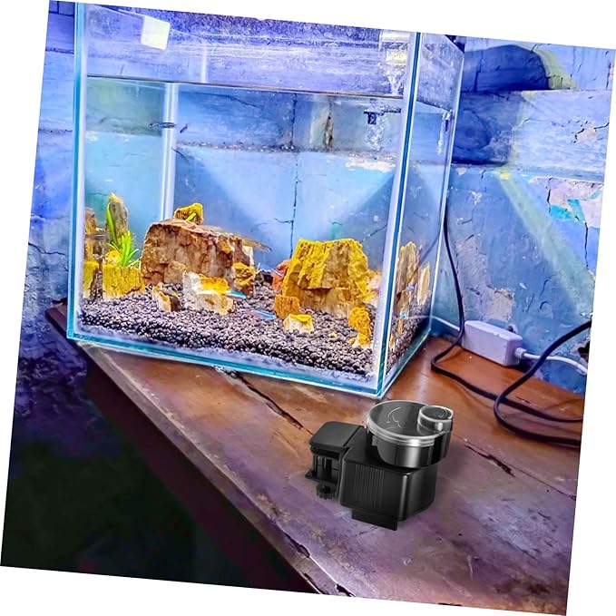 MERRYHAPY Automatic Fish Feeder for Aquarium and Pond, Large-Capacity Timing Fish Tank Feeding Tool, Battery-Free Aquarium Automatic Feeder for Vacation and Daily Use