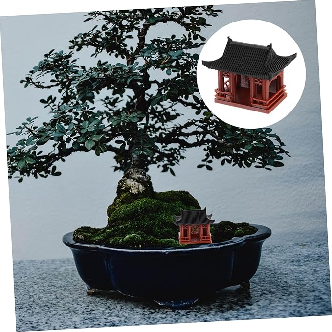 Ipetboom Miniature Pagoda Statue Zen Asian Decor for Home Meditation Compact Bonsai Micro Landscape Figurine for Fish Tank Sand Table Intricate Design Vibrant Colors