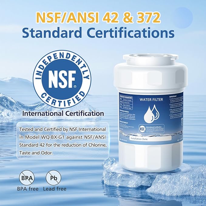 MWF Water Filter Compatible with GE® MWF®, SmartWater MWFP, MWFA, MWFINT, GWF, GWFA, HDX FMG-1, Kenmore® 9991, High Efficiency Filtration and Every 6 Months Value, NSF Certified, 2 Pack