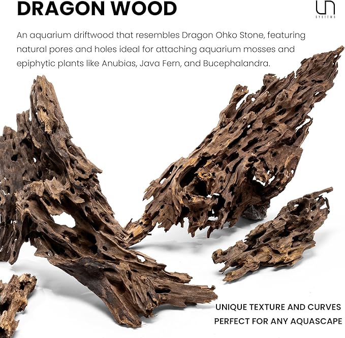 Ultum Nature Systems Driftwood - Dragon Drift Wood for Fish Tank, Planted Tank, Terriarium, Paludarium - Versatile Natural Driftwood Decor, Events Wood Centerpiece - Dragon Wood, L 14-20, 3 Pack