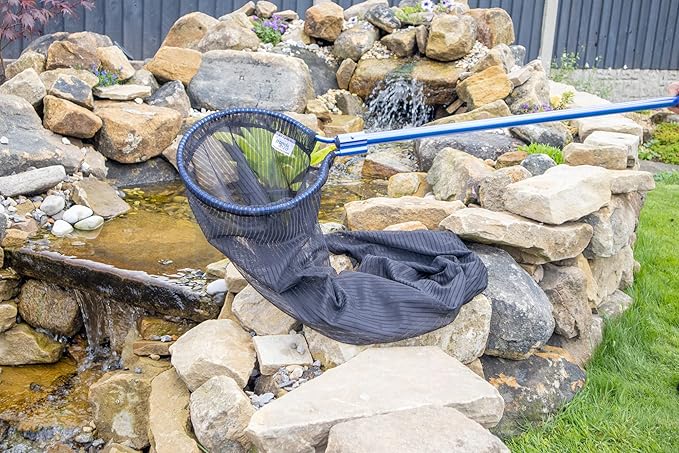 Pond H2o Heavy Duty Koi Fish Transport Sock Net 12 Inch Diameter 48 Inch Long with 15 Inch (40cm) Pole, Koi Sock Net Safely Transfer Pond Fish Not Waterproof Soft Netting, Interchangeable System