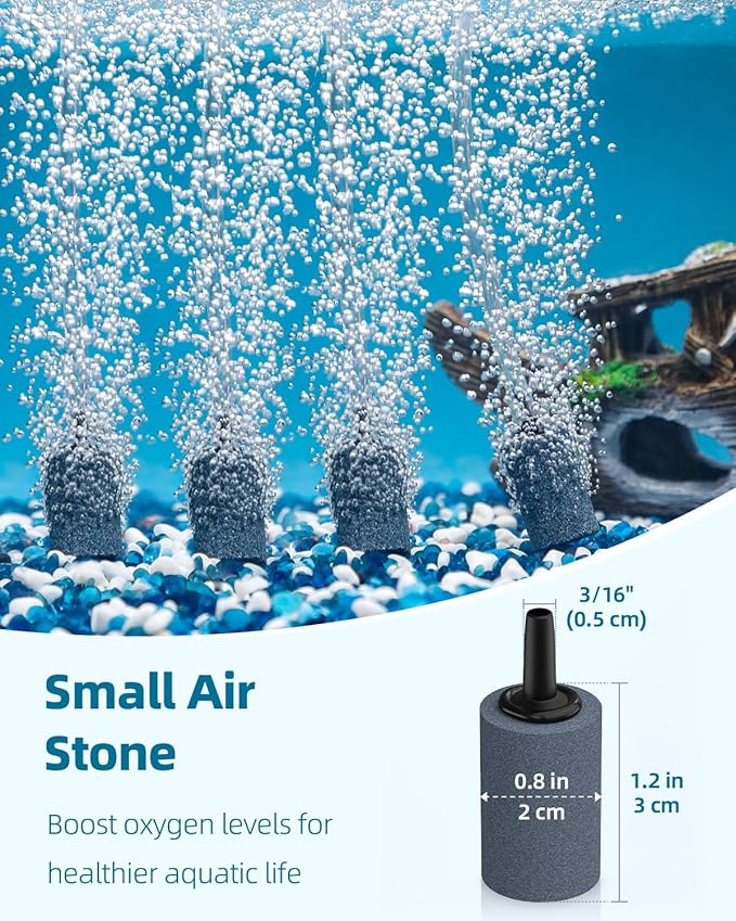 Pawfly Aquarium Tubing, 50 Feet Fish Tank Airline Tubing, Aquarium Air Pump Accessories Kit with Air Stones, Check Valves, Suction Cups, Air Control Valves and Connectors
