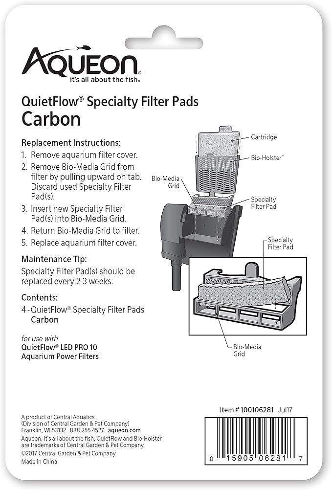 Aqueon Replacement Specialty Filter Pads Carbon 10