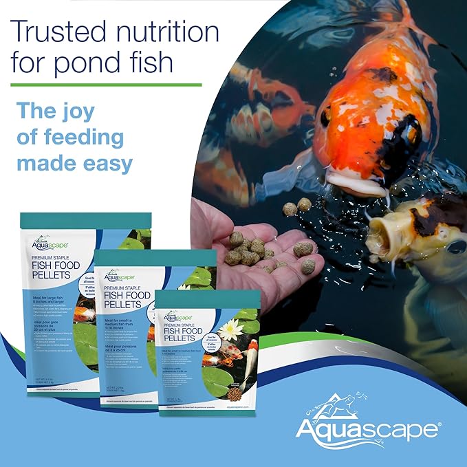Aquascape Premium Staple Pond and Koi Fish Food, Mixed Pellet Size, 2.2-Pounds