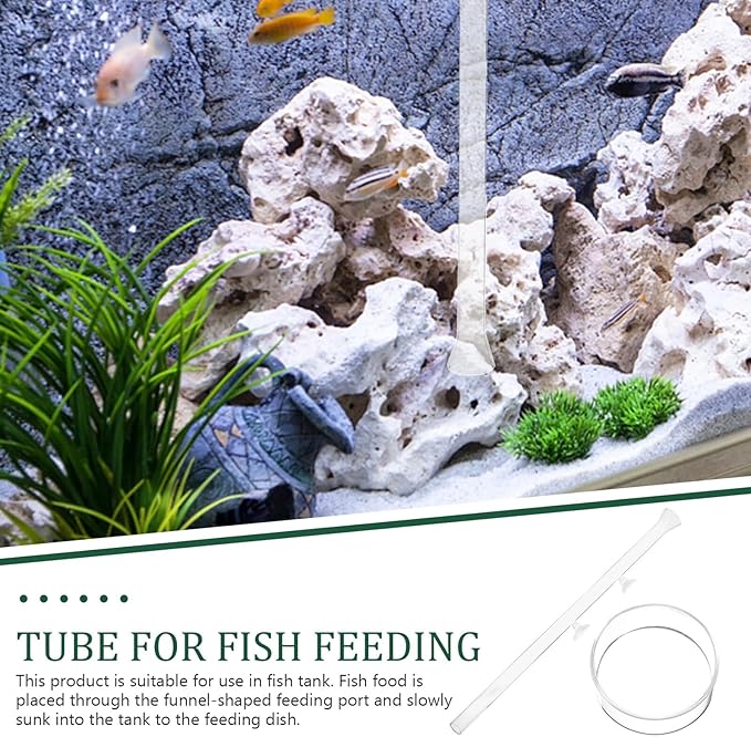 VALICLUD Shrimp Aquarium Feeder Tube with Glass 40cm and Feeding Box, Aquarium Fish Tank Accessory for Automatic Feeding of Aquatic Pets