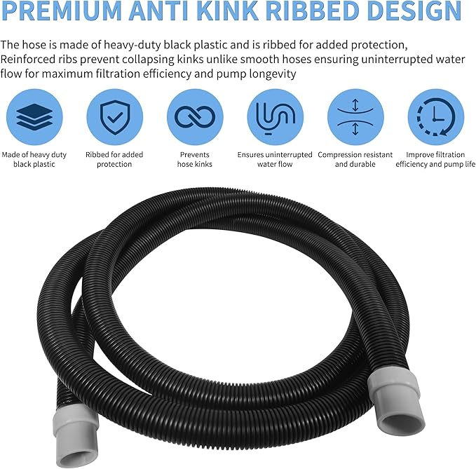 A20236 Ribbed Hosing for Fluval FX2/FX4/FX6 Canister Filters (A214, A218 and A219), Replacement for Fluval Aquarium Filter, 13.25 Ft Hose - Suitable for Freshwater and Saltwater Aquariums