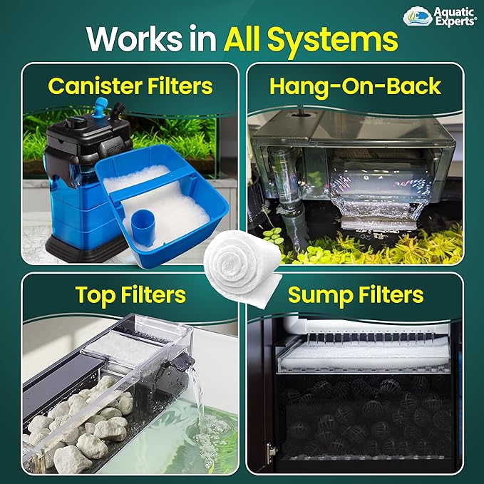 Aquatic Experts Aquarium Filter Floss for Fish Tank Filters - FilterFirst Aquarium Filter Pad - Media Roll for Crystal Clear Water, 12" x 12' x ½ to ¾ Thick