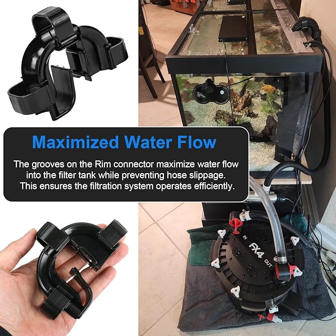 Rim Connector Replacement for Fluval Fx4/Fx5/Fx6 Canister Filters, High Performance Canister Filter, Aquarium Hose Rim Clip(with O-Rings and Clips), fx6 Replacement Parts(Model A20230)