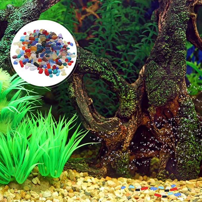 Happyyami 1set Natural Polished Decorative Stones for Fish Tanks Aquarium Gravel for Freshwater Saltwater Safe for for Terrariums and Planters