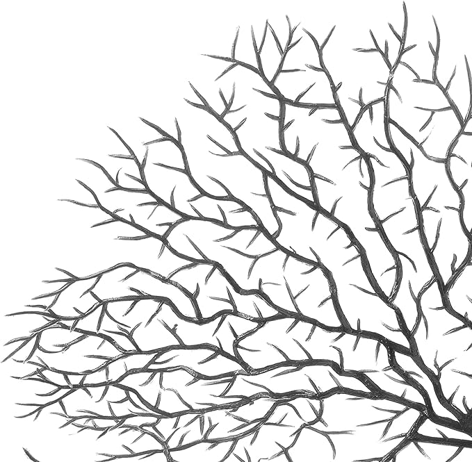 Piutouyar 2Pcs Sea Fan Coral Decorations, Black Simulation Sea Coral Branch for Aquarium Ornament Fish Tank Landscape (11.8inch+6.7inch)