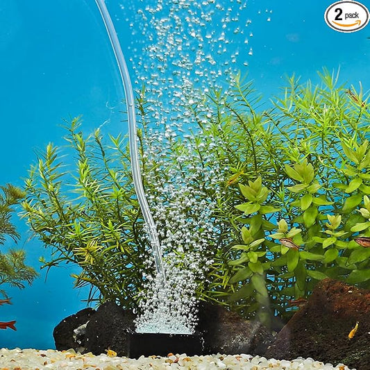 hygger Air Stone for Aquarium: High Dissolved Oxygen Diffuser Kit for Freshwater or Saltwater Fish Tank and Hydroponic Hydroponics Air Pump- 1.5W x 2L Inch 2PCS Air Bubble Stone